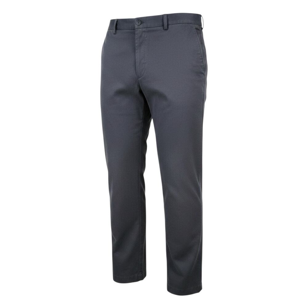 Van Heusen Men's Pants 42x30 Black Classic Fit Flat Front Cotton Khaki Chinos